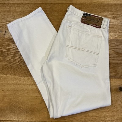 Ralph Lauren weiße Jeans Herren 33x32 Denim Supply Slim Fit Button Fly W33 L32