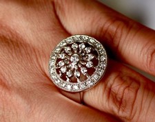 UNIQUE CUBIC ZIRCONIA set in .925 STERLING SILVER RING FAST SHIPPING 