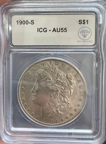 1900 S Morgan Silver Dollar ICG AU-55 IDC Verified