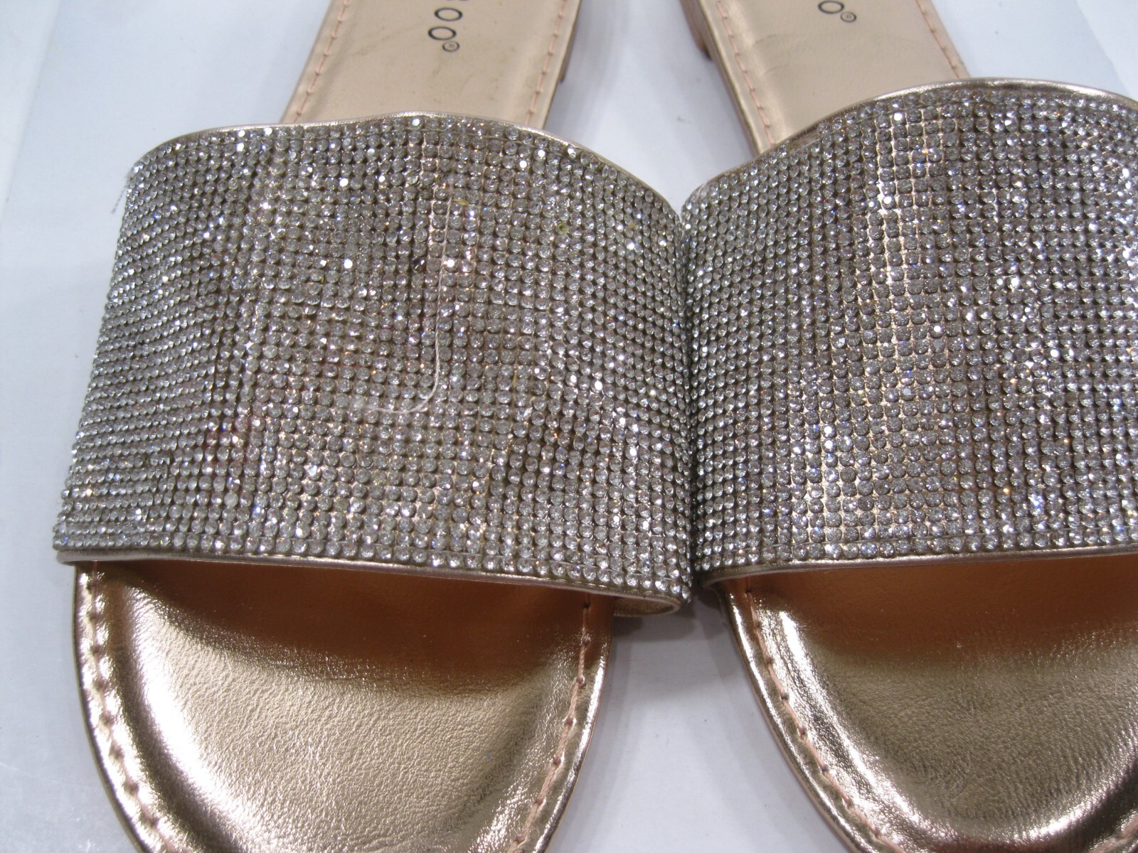 PANTOFOLA D’ORO Ciabatta slip on bambù oro STRASS ORO PUNTA APERTA sandali misura 6 5