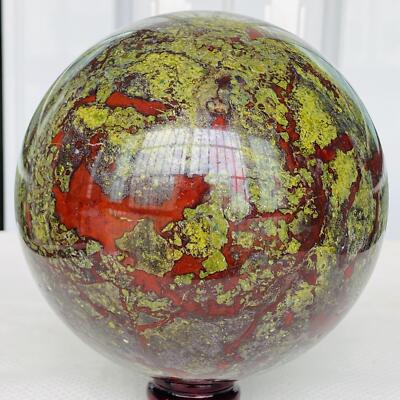 Natural dragon blood stone quartz sphere crystal ball reiki healing 3240G