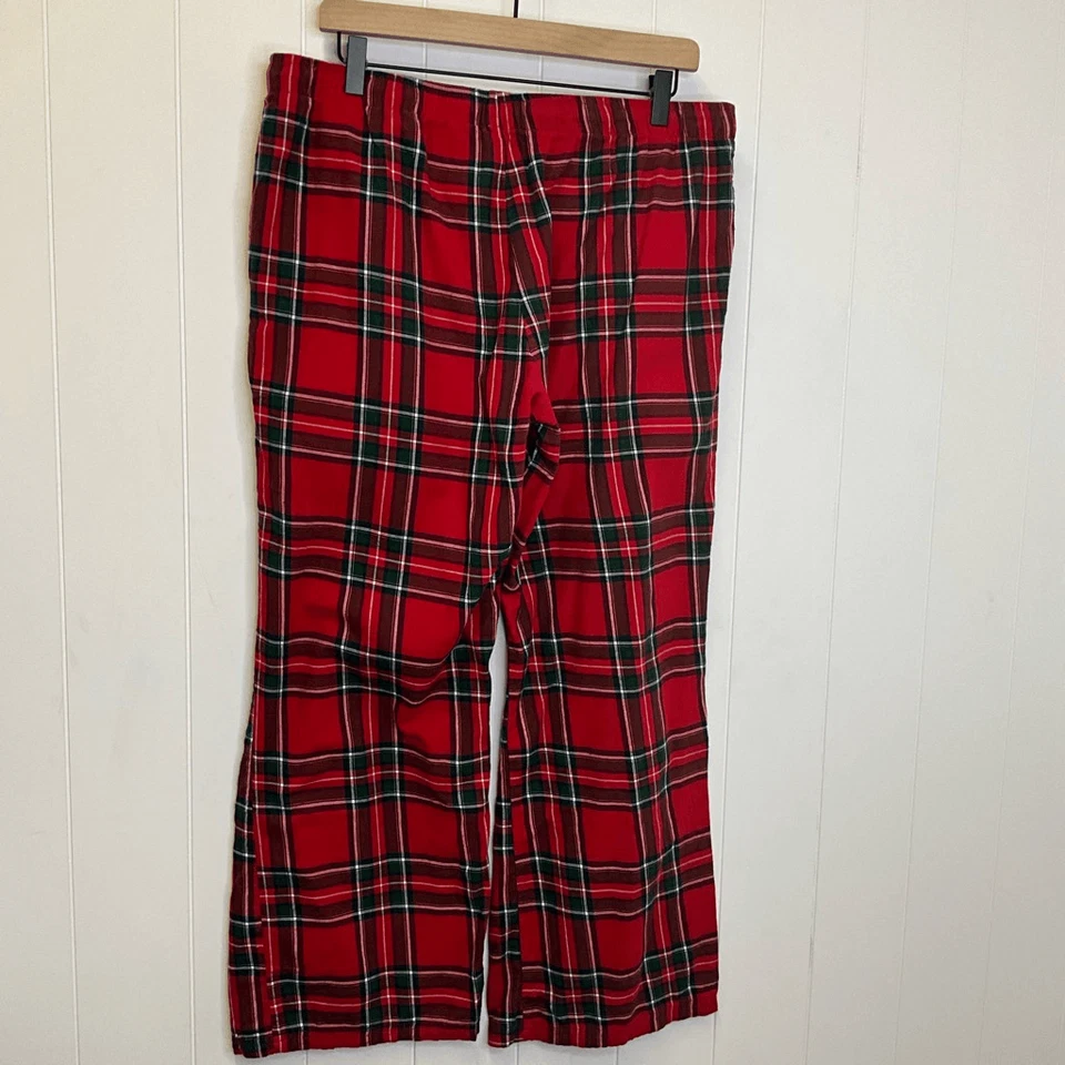 Gilligan & O’Malley Mujer Talla Grande Rojo Verde Franela Pijama Pantalones Prendas para dormir Foto 4 de 4