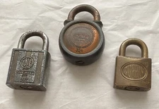 3 Vintage Padlocks 2 Yale & Towne And 1 Corbin. No Keys. 
