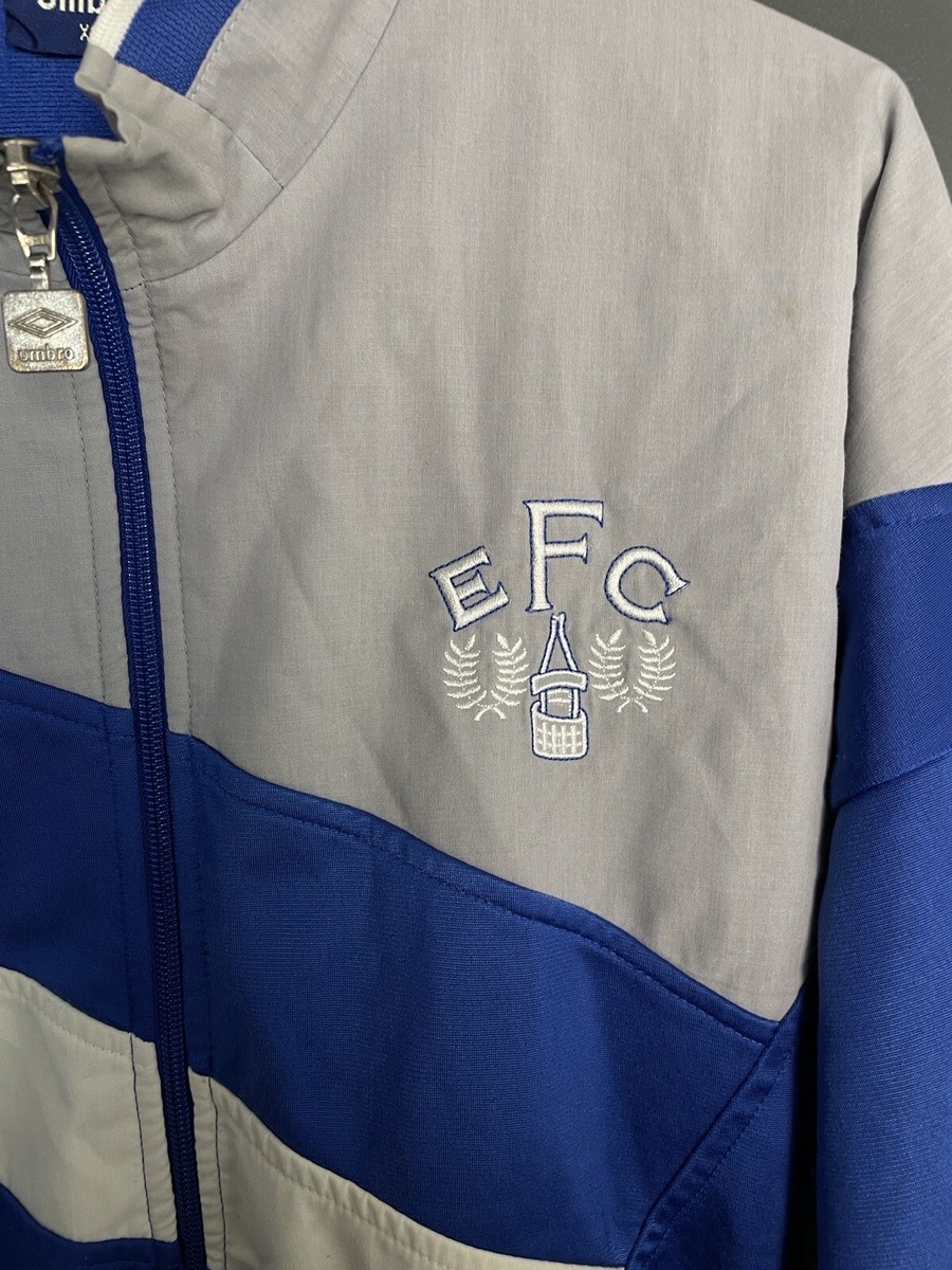 Sweat Vintage Umbro Everton Années 90 - Taille S, Couleur Bleue, Occasion Bon état