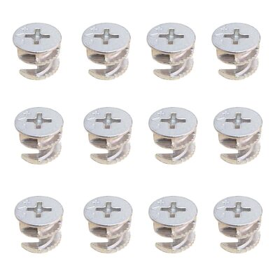 12pcs Furniture Connecter Cam Lock Fittings 15mm x 11mm Cam Lock Nuts for Cab...