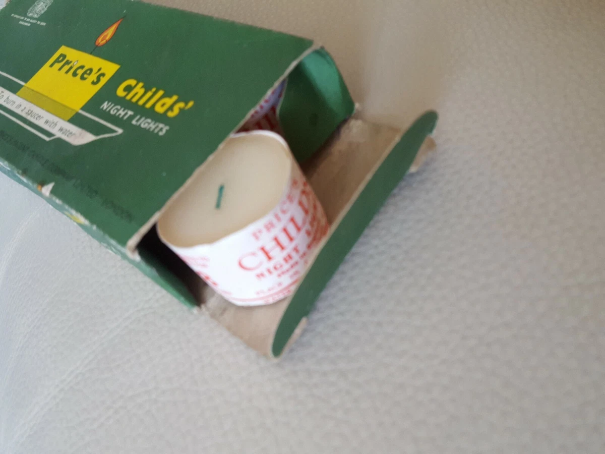 VINTAGE 60s 70s BOX PRICE S CHILDS NIGHT LIGHTS BOX OF 8 CANDLES