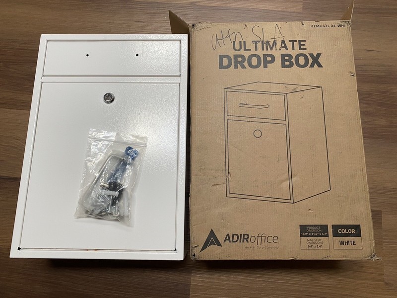 AdirOffice Locking Mail Box with Key Lock Wall Mounted Steel White