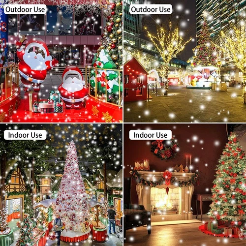 LED Projector Christmas Snowflake Rotating Snowfall Night Landscape Outdoor Lamp - Bild 9 von 9