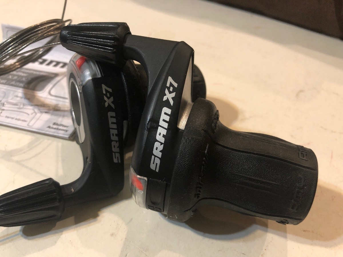 SRAM X-7 Shorty Set 9 Speed Grip Shift Twist Shifter Set Cables | eBay