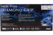 Microflex MF300L Diamond Grip Large Disposable Latex Gloves -100pk