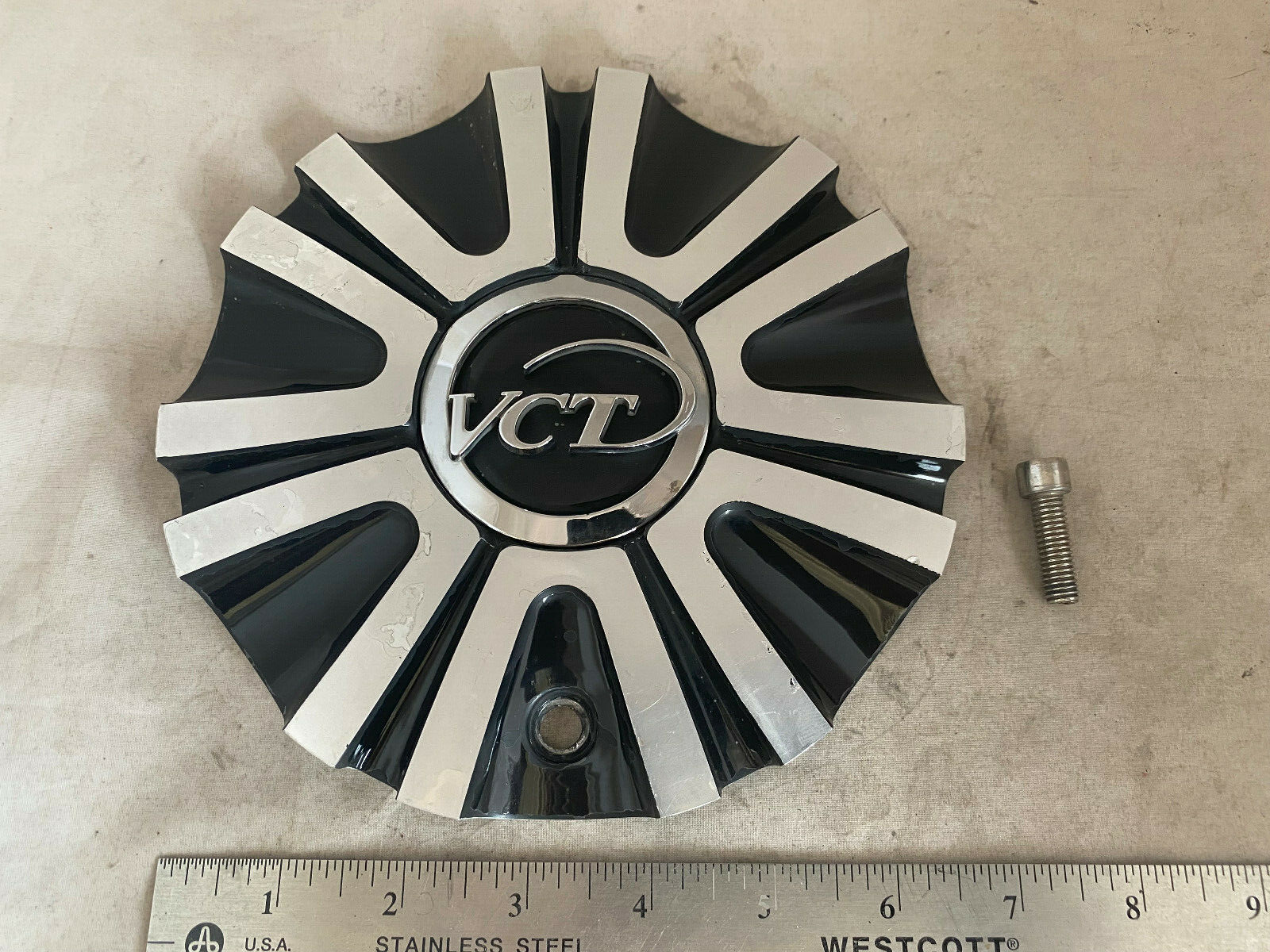 VCT Custom Wheels Machined Black Wheel Rim Hub Cover Center Cap 208-2090 2295-AL-image