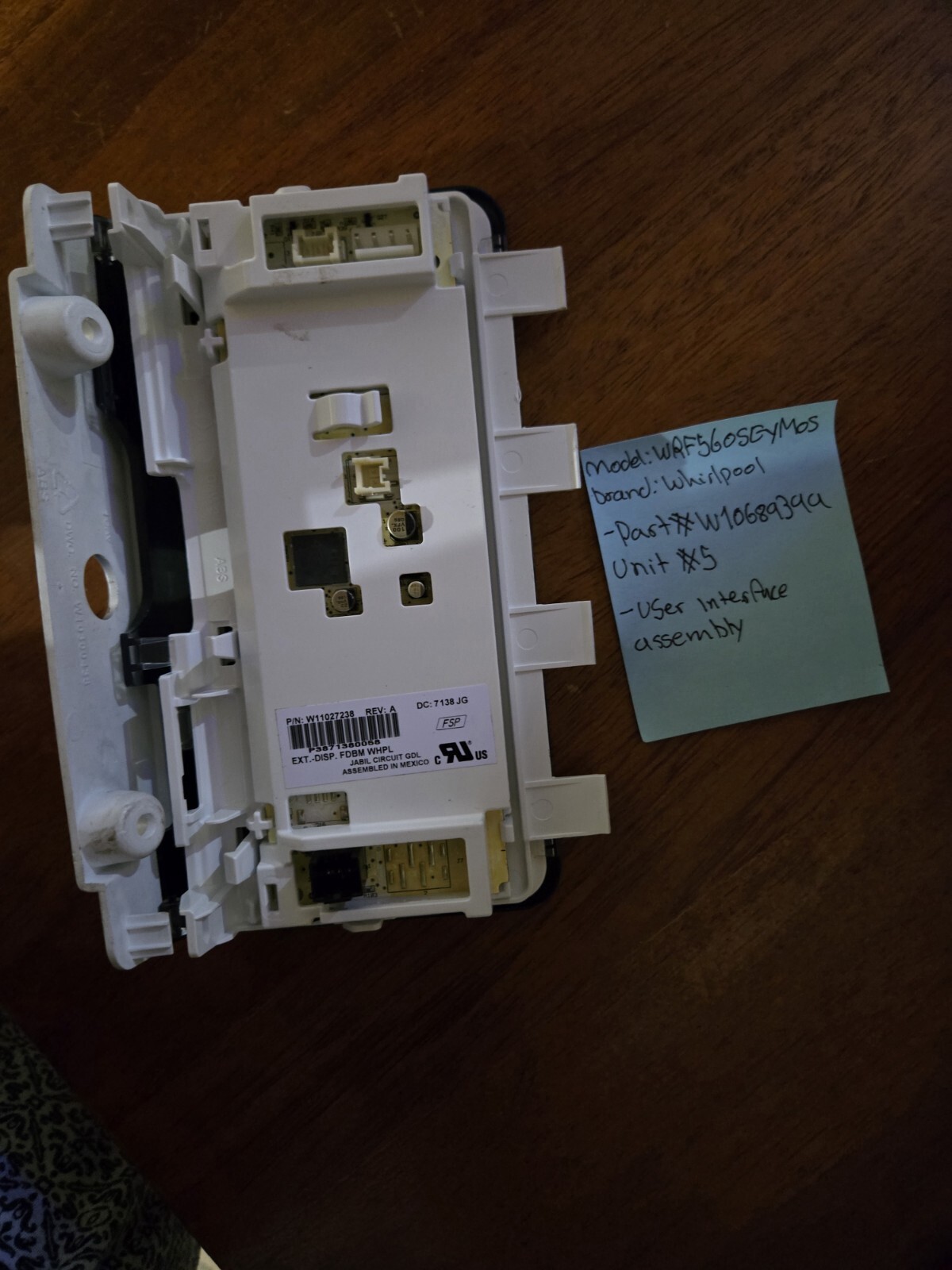 Whirlpool Refrigerator Dispenser Control Board W10689399 Replacement Part