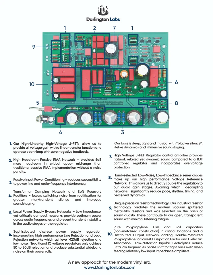 Darlington Labs MM6B: Discrete 68V J-FET RIAA MM Phono Preamp (+35 to +40dB) - Image 3 of 4