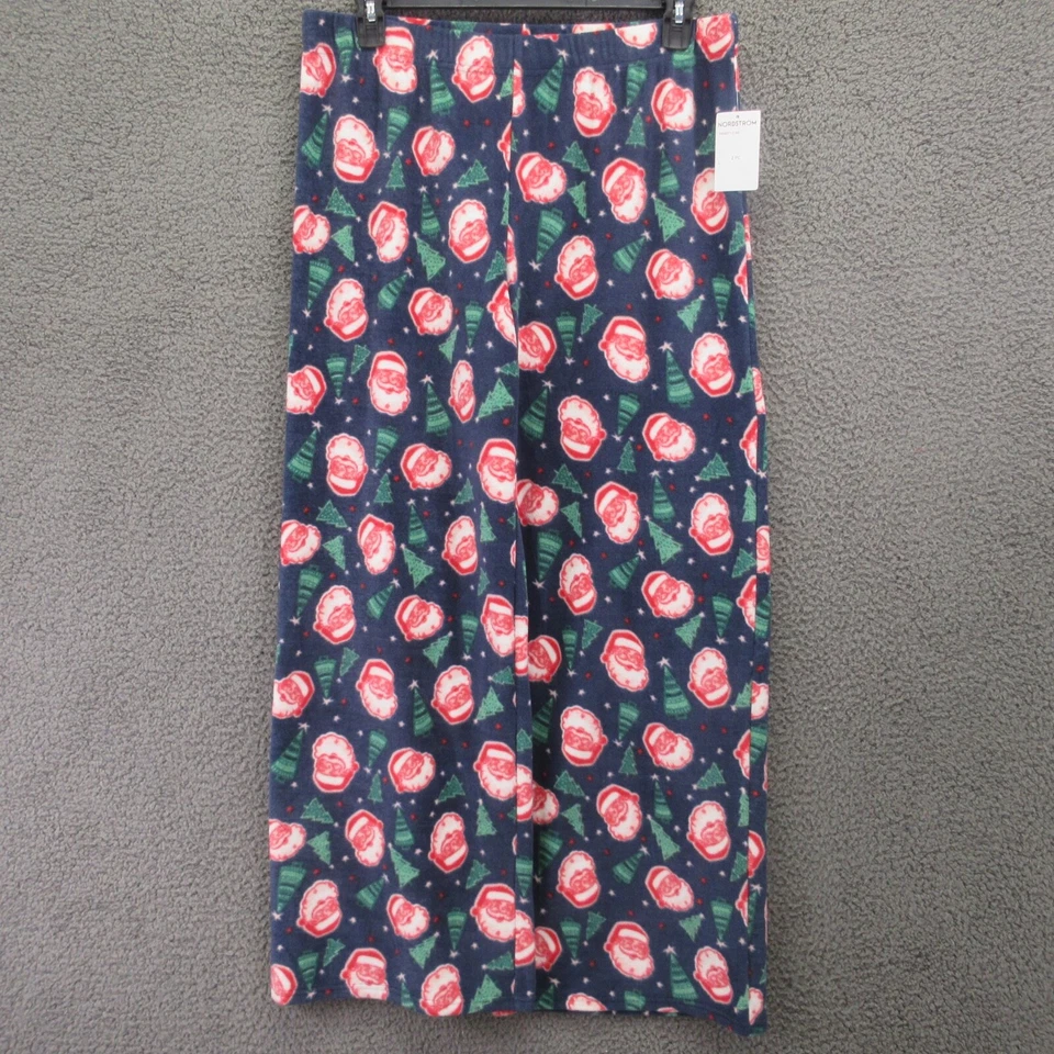 Женский рождественский пижамный набор из 2 предметов Nordstrom Rack L темно-синий с принтом Santa Tree 4570 - Изображение 2 из 4