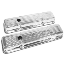 FOR 1958-86 CHEVY SMALL BLOCK 350 SHORT STEEL VALVE COVERS CHROME WITH 350 LOGO