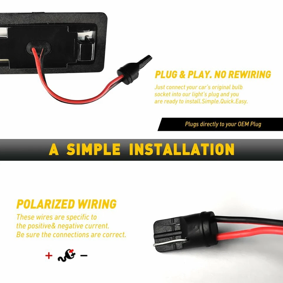 FULL LED White License Plate Light Housing SET For Nissan Altima/Sentra/Maxima - Image 4 of 4