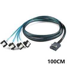 OCuLink PCI-Express SFF-8611 4i 90 degree to 4X SATA 7P connection cable Server