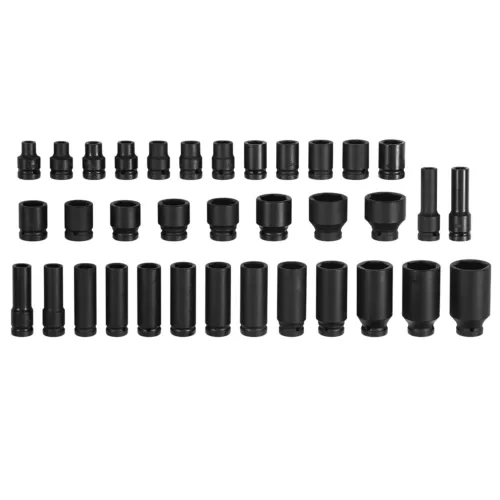 35pcs 1/2" Inch Deep Impact Socket Set Drive 6 Point Metric Garage Tool 8 - 32mm - Picture 2 of 11