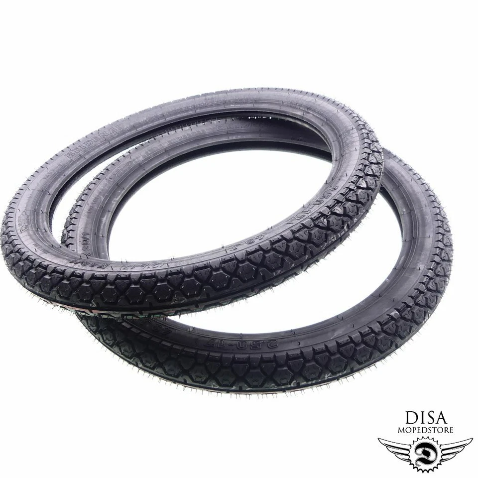 Reifen Satz Alltagsreifen Heidenau 17Zoll 2 1/2x17 für Mofa Moped Mokick