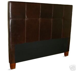 Queen Size Coffee Brown Genuine Leather, Leather Queen Headboards