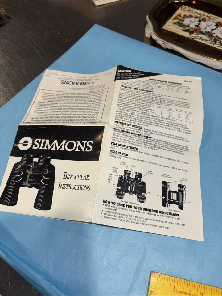Simmons Binocular Instructions Only - Image 2 of 4