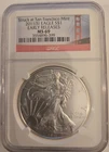 2011-S NGC MS69 American Silver Eagle Golden Gate Label (EARLY RELEASES)