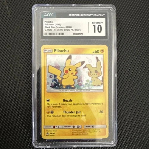 Pokemon Pikachu Team Up Blister Pk. Cosmos Holo Promo SM162 CGC 10