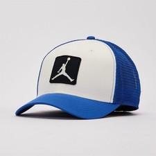 Jordan Jumpman Blue White Trucker Hat Adjustable Mesh Back Sports Cap LG/XLG