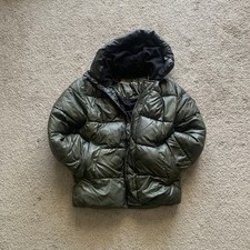 Kids Michael Kors Dark Olive Quilted Puffer Jacket with Hood Size 10/12