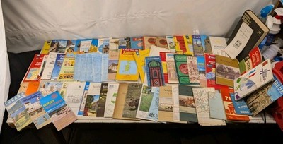 70+ Vintage Travel Guide Book Bundle - Ordnance Survey Map, Tourist Pamphlet Etc