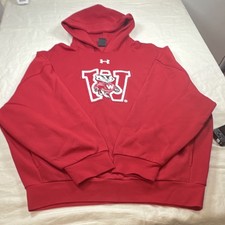 Under Armour Wisconsin Badgers Red Pullover Hoodie Sweatshirt Size L