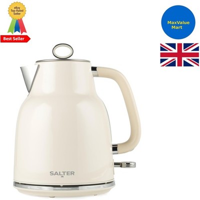 Schicker kabelloser Retro Creme Wasserkocher - 3 kW, automatische Abschaltung, perfekt für Familien