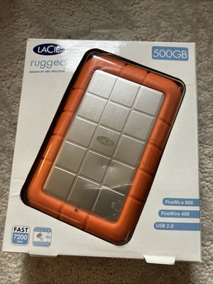 LaCie Rugged 500 GB Hard Drive - Portable HDD USB 2 - FireWire 800 & 400