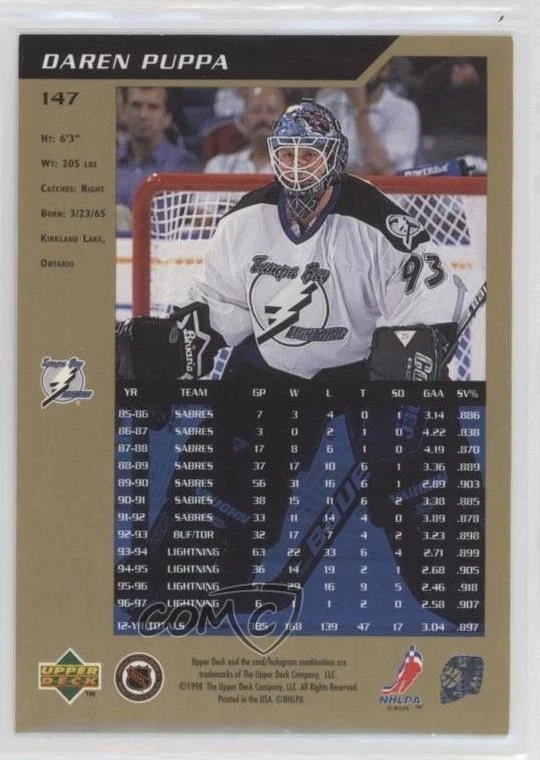 1997-98 SP Authentic Daren Puppa #147 - Image 2 of 2