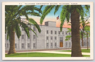 Tallahassee Administration Building Florida Linen Postcard T-71 E-7359