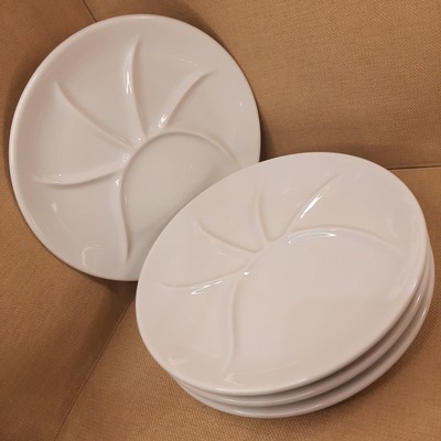 Culinaire White by Pillivuyt Fondue Plates Set of Four 9 1/2'' France Porcelain 3