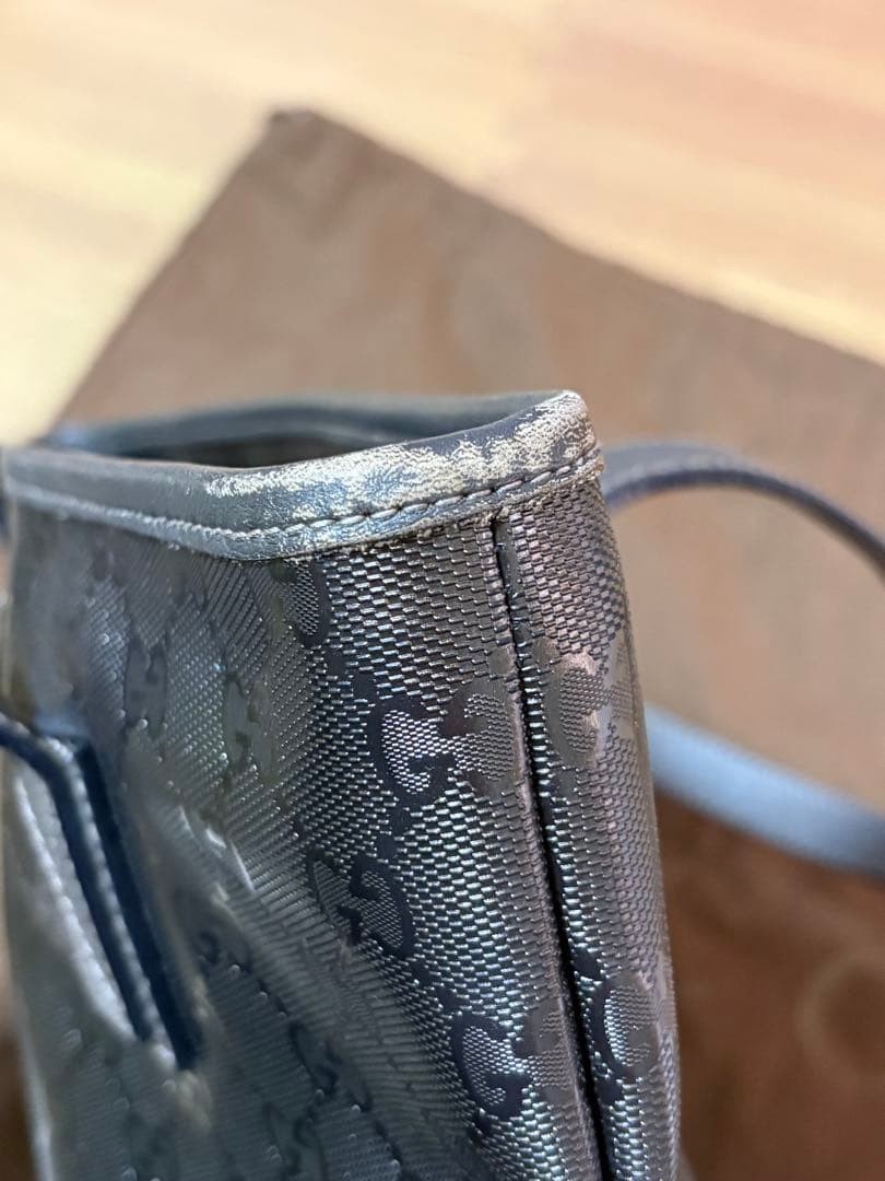 GUCCI GG Pattern Small Tote Bag PVC Khaki Authentic Excellent Condition thumbnail 11