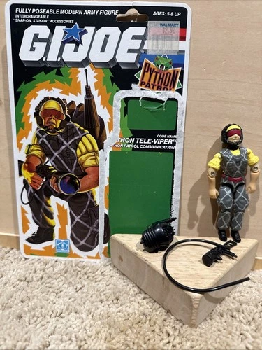 GI Joe Python Patrol Tele-Viper 1989 & Cardback COMPLETE, New O Ring