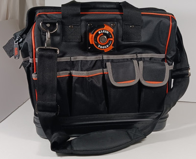 Klein Tools 55431 Tool Bag, Tradesman Pro  Lighted Tool Bag, 31 Pockets, 15-Inch