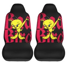 Tweety Bird Car Seat Covers With Leather Pattern Set Of 2 Car Interior