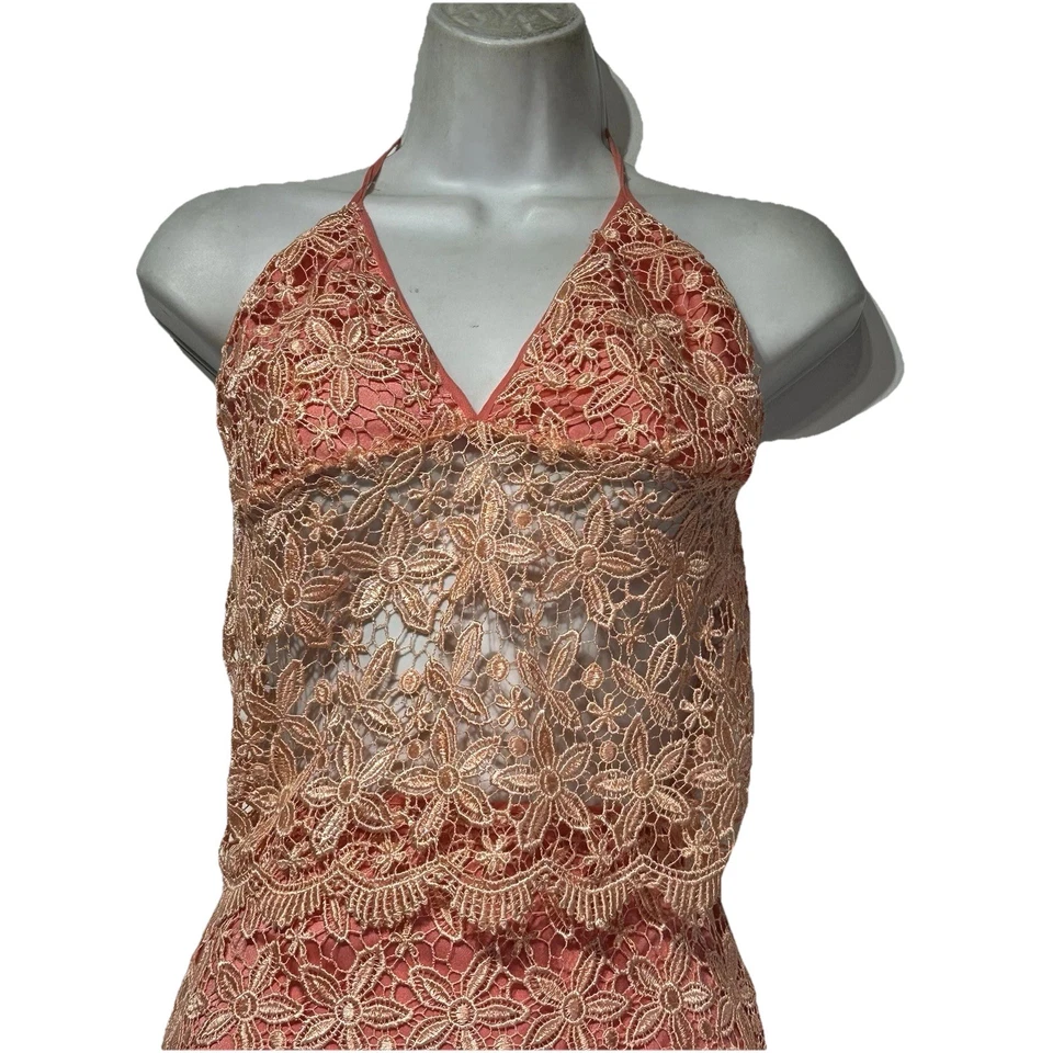 Exotica Ana Carite Nueva York 2 Piezas Crochet Tejido 2 Piezas Natación Top Falda Talla M/L Foto 2 de 4