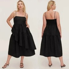 NEW Kate Spade New York x Target Tiered Ruffle Black Tank Midi Dress Size Small