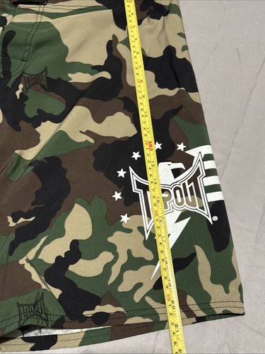 Tapout Woodland Camo Fight Shorts Mens 34 MMA UFC Logo Spellout Board Shorts - Picture 9 of 13
