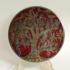 Celtic Knot Tree of Life Red Gold Enamel Geocaching Challenge Coin G 1