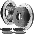 Rear Drilled Brake Rotors Ceramic Pads for Ford F 150 Lincoln Mark LT B23 FL
