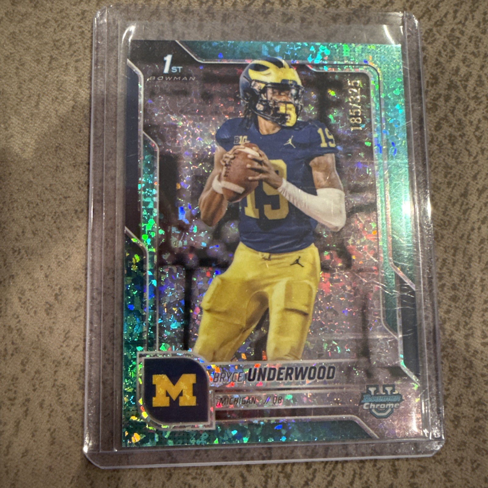 2025 Bowman Chrome U Bryce Underwood Aqua Mini-Diamond Refractor 1st #185/325