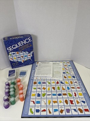 Sequence States and Capitals Game COMPLETE Jax 2006 Educational Cards Maps