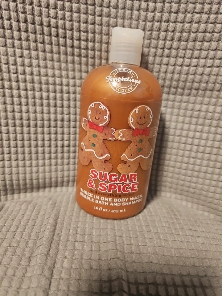 Bath Body Works Temptations SUGAR & SPICE 3-in-1 Wash Bubble Bath Shampoo 16 oz