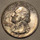 *HIGH GRADE* 1954-P Washington Quarter 90% Silver Philadelphia *BREAST FEATHERS*