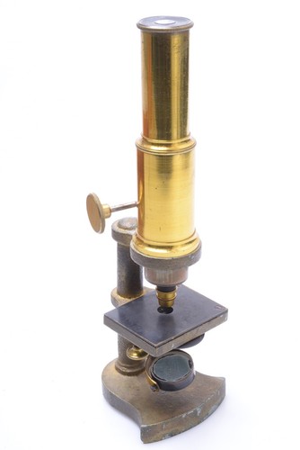 ✅ ANTIKES MESSING MIKROSKOP HOLZKOFFER OHNE GRAVUREN *SCHÖN* 24CM, 9,45”  - Bild 2 von 6